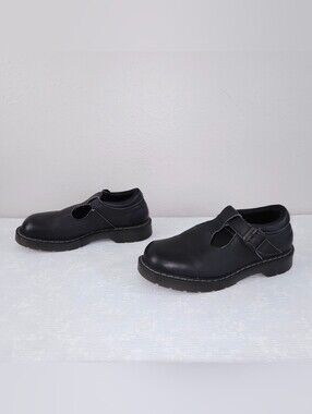 SOLOVAIR Mary Jane Chunky Platform Vegetarian Shoes US 10 Black ENGLAND